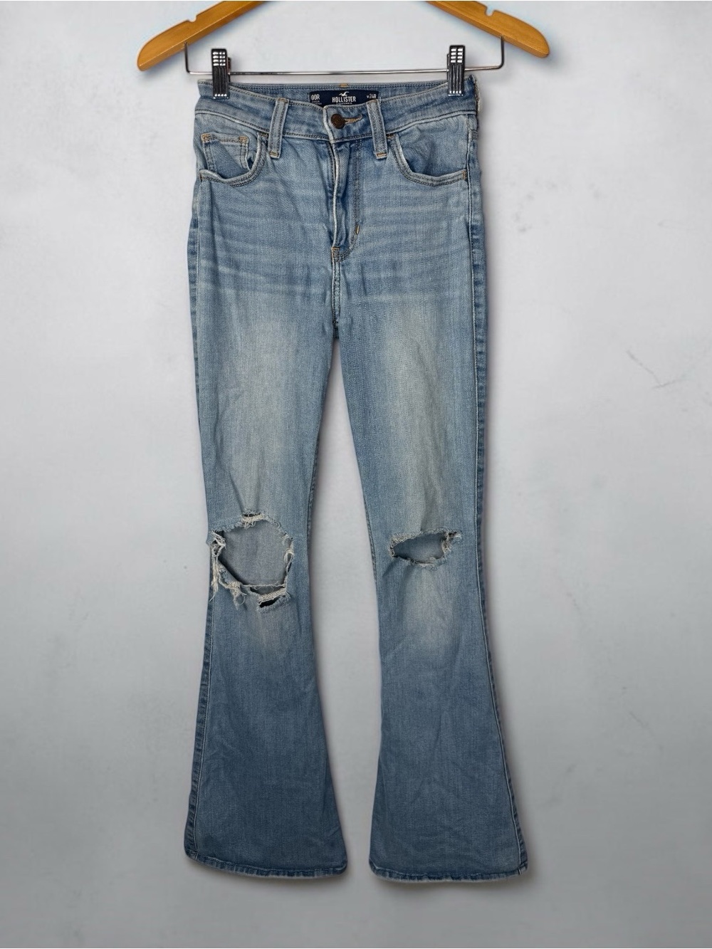 Hollister Ripped High Waist Vintage Flare Jeans 00R W24